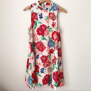 Everly High Neck Floral Sleeveless Dress